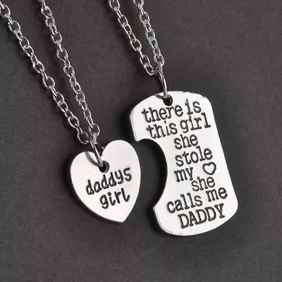 Daddy's Girl 2 Piece Necklace Set Father Daughter Gift Charm Pendant Set #kc18 • $7.75