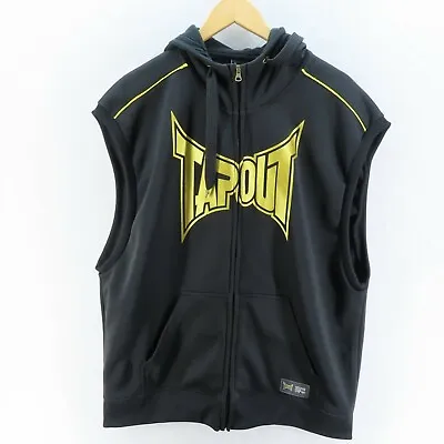 Tapout Hoodie Vest Mens Adult Size 2XL Black Zip Up Casual • $36.73