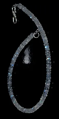 Rainbow Moonstone Gemstone 925 Sterling Silver 7'' Bracelet 4-4.5 Mm Beads • $17.99