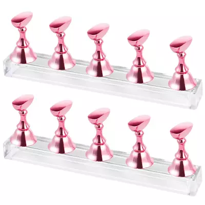 Nail Stand Acrylic Nail Art Display Stand 2 Sets Magnetic Nail Tips Practice  • $8.98