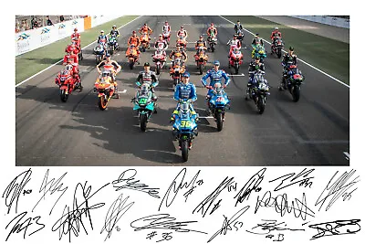 MotoGP 2021 Riders Signed A4 Photo Print Autograph Valentino Rossi Marc Marquez • £6.49