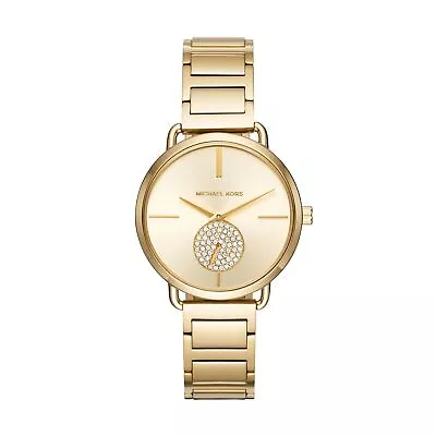 Womens Wristwatch MICHAEL KORS PORTIA MK3639 Stainless Steel Golden Swarovski • $189.74