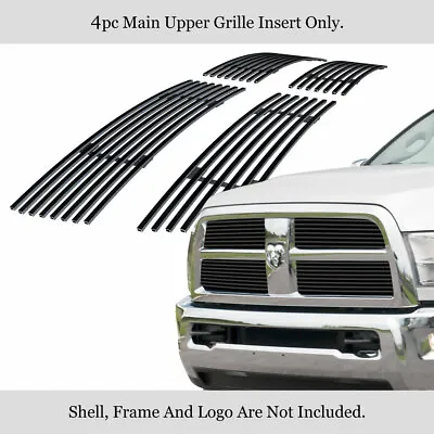 $68.99 • Buy Fits 2010-2012 Dodge Ram 2500/3500 Upper Stainless Black Billet Grille Insert