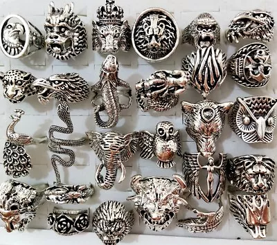 20pcs Exaggerated Ferocious Animal Biker Rock Ring Man Gift Cool Jewelry • $18.99