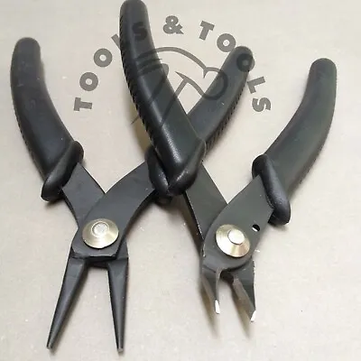 £9.29 • Buy Economy 2 Piece Slim Line Pliers Set Round & Side Cutters Nose Beading Jewellery