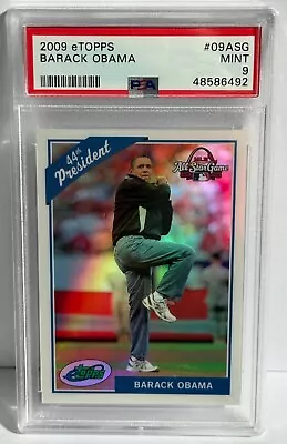 2009 ETOPPS #09ASG 44TH President BARACK OBAMA /999 All Star Game PSA 9 • $215