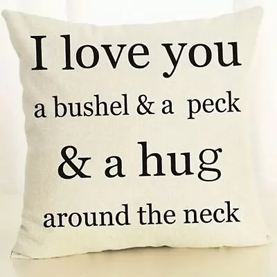 New I Love You A Bushel & A Peck & A Hug Around The Neck Linen Pillow Cover  • $8.80