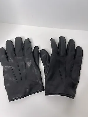 Coach Men's 100% Cashmere Lined Basic Nappa Black Leather Gloves XL • $49.95