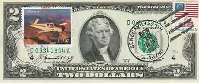 $2 Dollars 1976 Stamp Cancel Classic American Aircraft Lucky Money Value $125 • $125