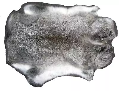 NATURAL LIGHT GREY GENUINE RABBIT SKIN New Solf Tan Hide Pelt Craft Skins Bunny • $10.05