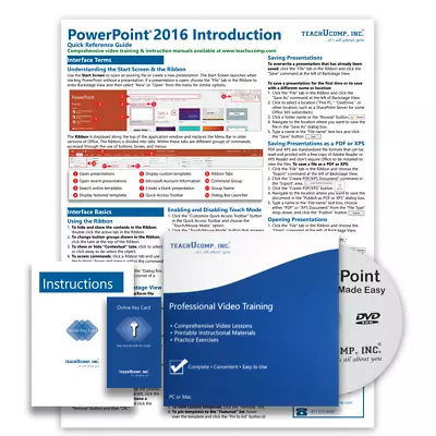 MICROSOFT POWERPOINT 2016 DELUXE Training Tutorial Course Quick Reference Guide • $40