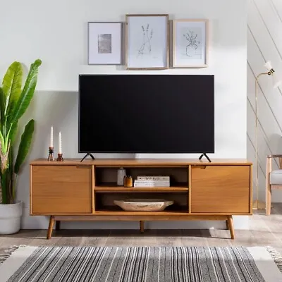 Mid Century Modern TV Stand Entertainment Center Media Cabinet Solid Wood LW 70  • $349.99