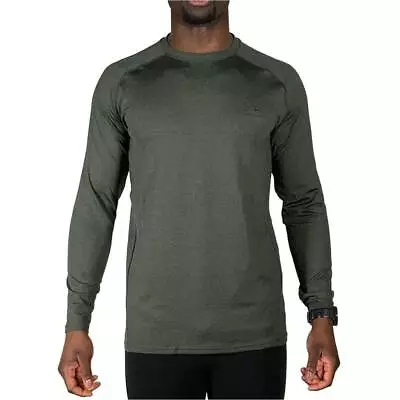 More Mile Mens Train To Run Running Top Green Long Sleeve T-Shirt Gym Training • £11.90