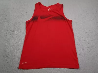 Nike Tank Mens Small Red Running Dri Fit Sleeveless Activewear • $12.97