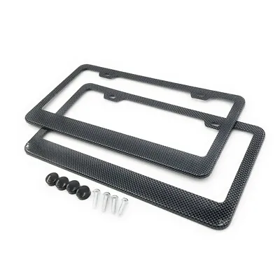 2 X CARBON PRINT Heavy Metal License Plate Frame+4 Screw Cap For PORSCHE VOLVO • $16.99