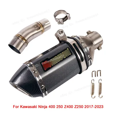 For Kawasaki Ninja 400 250 Z400 Z250 2017-2023 Mid Link Pipe Exhaust Tip Muffler • $95