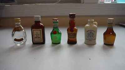 Lot Of 6 Liqueur Miniature Bottles Empty- Whiskeys Brandy Cherry 1/101/16 Pt • $5