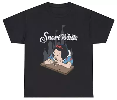 Mens Snort White T Shirt Funny Sarcastic Cocaine Key Bump Snow White Disney Tee • $16.95