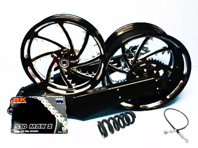 Gsxr 240 Fat Tire Kit Black Contrast Piranha Wheels 01-08 Suzuki Gsxr 1000 • $4999.99