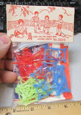 Vintage 1960 Kids Dime Store Toy Links Style Plastic Parts W Instructions • $9.99