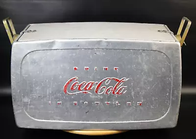 Vintage Coca Cola Large Aluminum Cooler  Drink Coca Cola In Bottles  24 X13 X13  • $199.95