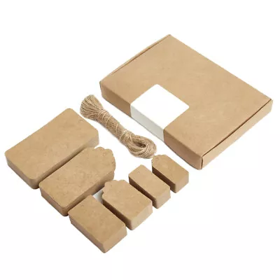 £4.99 • Buy ECO KRAFT Paper Gift TAGS Card Label | 200 Mixed Pack | Free String | UK Seller