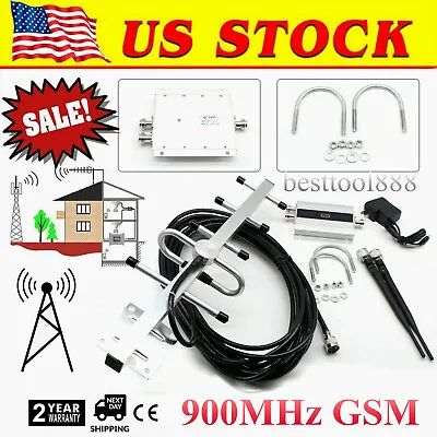 GSM 900MHZ Mobile Phone Signal Amplifier Repeater Network Booster + Yagi Antenna • $40.86