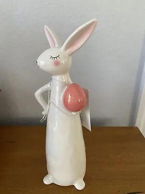 Martha Stewart Home Ceramic Easter  Bunny/Rabbit  Holding Egg  NWT • $28.50