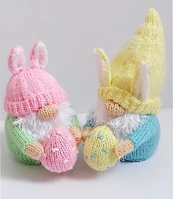 Easter Knitting Pattern Bunny Gonk Gnome Toy & Chocolate Orange Cover And Egg DK • £4