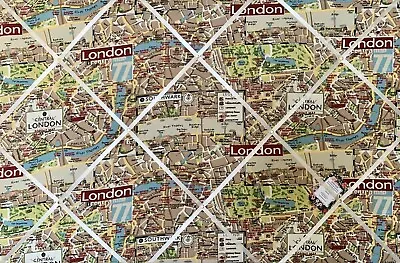 London City Map Handcrafted Fabric Notice / Memory / Pin / Memo Cork Photo Board • £49.50