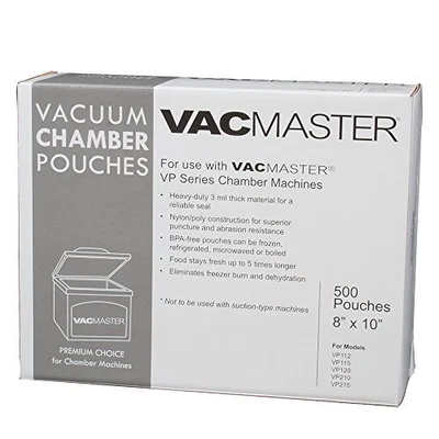 $123.03 • Buy VacMaster 40722 3-Mil Vacuum Chamber Pouches 8-Inch By 10-Inch 500 Per Box