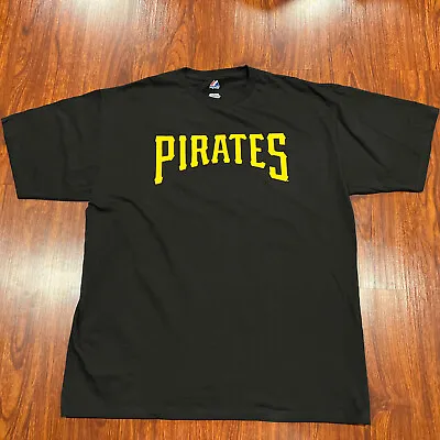 Majestic Men’s Pittsburgh Pirates Black Jersey Shirt Extra Large XL Baseball MLB • $11