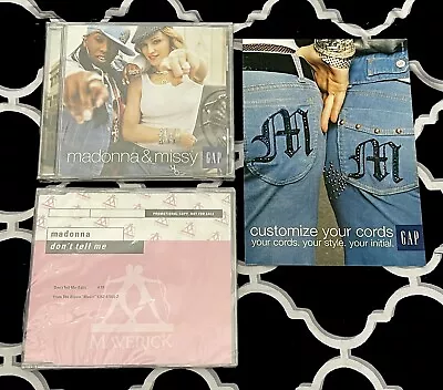 $25 • Buy MADONNA CD JOB LOT Factory Seal Don’t Tell Me German Promo & GAP USA NYC Card