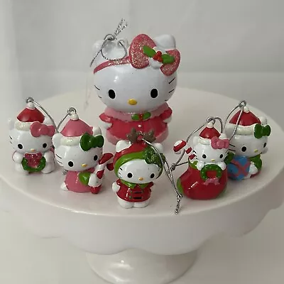 Lot Of 6 Miniature Hello Kitty Holiday Christmas Ornaments 2012 • $24.99