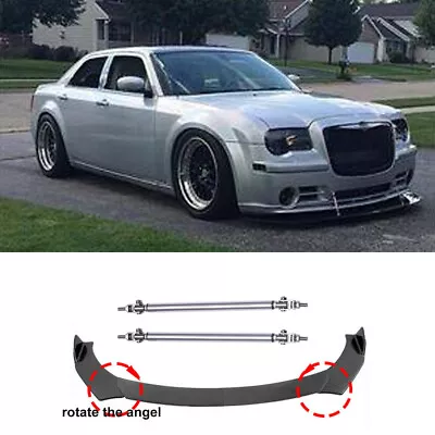 For Chrysler SRT8 300C Carbon Fiber Front Bumper Lip Spoiler Splitter+Strut Rods • $93.99