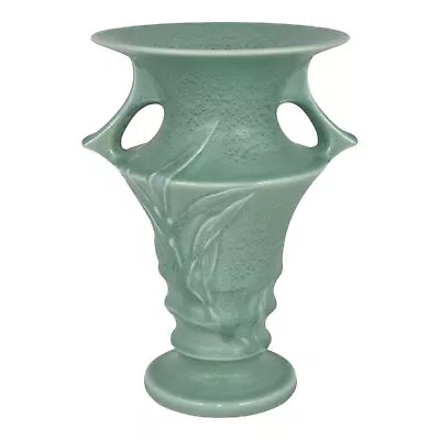 Roseville Crystal Green 1939 Vintage Art Deco Pottery Ceramic Vase 933-7 • $150