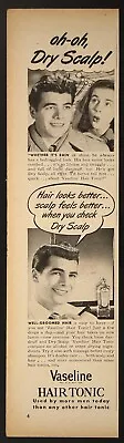 Vaseline Hair Tonic For Dry Scalp Vintage Print Ad 1947 • $9.95