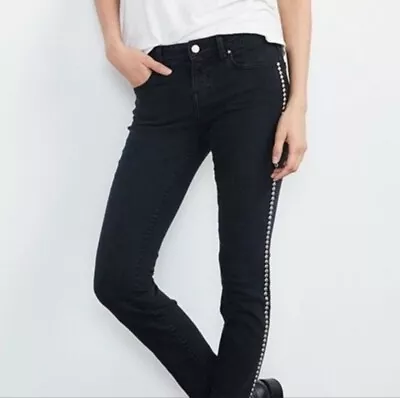 Velvet By Graham Spencer Milla Skinny With Studs Jeans Coal Color Size 24 • £38.54