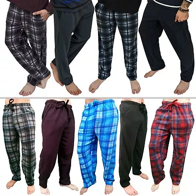 Mens Soft Thermal Fleece Lounge Pant Loungewear Jogger Open Hem Bottoms Casual • £7.99