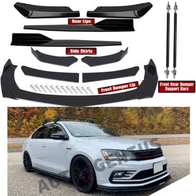 $75.99 • Buy For Volkswagen Jetta Front Rear Bumper Lip Spoiler Splitter Body Kit Side Skirt