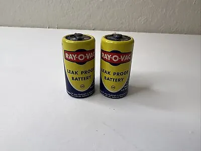 Two (2) Vintage Dead Ray-O-Vac Leak Proof Flashlight Batteries 1950s Size 'C'  • $13.99