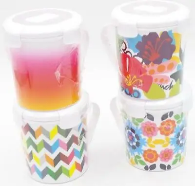 French Bull Printed Microwave 23-oz. Soup Mugs Multi Color -Set Of 4 • $21.99