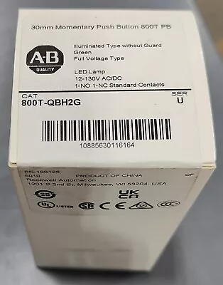 NEW Allen-Bradley 800T-QBH2G 30mm Green LED Momentary Pushbutton - FREE SHIPPING • $75