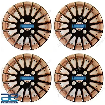 4 Pcs New Wheel Hub Caps Cover Plastic Black Copper 12-16  For Cars Universal • $150.78