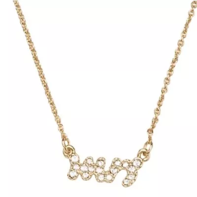 Kate Spade MRS Necklace Say Yes Pave 12k GP 17 Inch Chain Frontal • $35