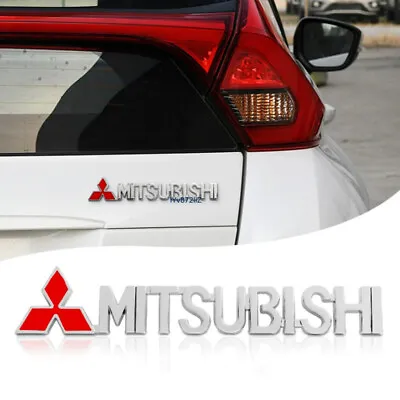 For Mitsubishi Lettering Sport Rear Trunk Liftgate Tailgate Lid Badge Chrome Red • $10.63