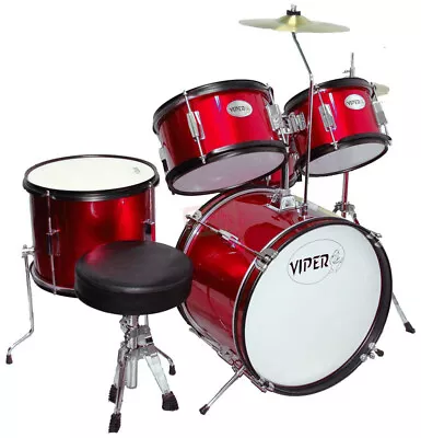 Drum (Junior) Set 5 Pieces With Cymbals & Seat (Wine Red) • $249.50