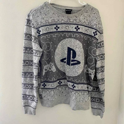 $14 • Buy PlayStation Christmas Ugly Holiday Sweater M Black Gray