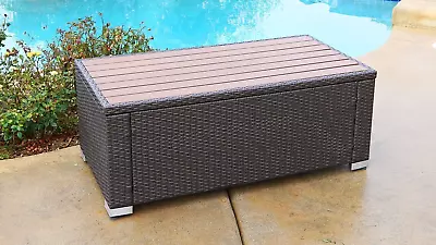 South Beach Coffee Table Rectangular Outdoor Patio Furniture Wicker Resin Rattan • $299