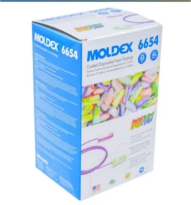 Moldex Sparkplugs 6654 - Corded Ear Plugs - 100 Pairs.  -free Shipping- • $32.99